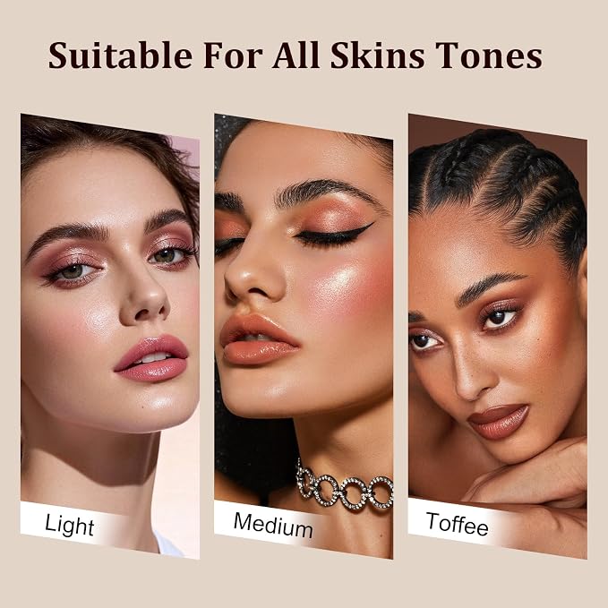 Color Nymph Face Makeup Palette, Glow & Matte Baked Trio Palettes -Highlighters - Image 7