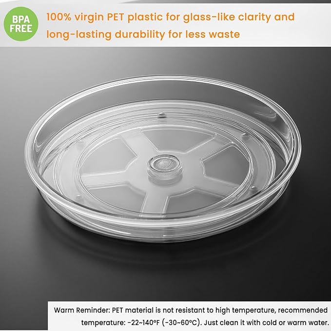 vacane 2 Pack Clear Lazy Susan Organizer Turntable - Image 4