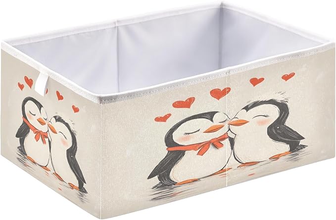 Penguin Heart Closet Organizers Storage Cubes Storage Bins Shelf Baskets - Image 2
