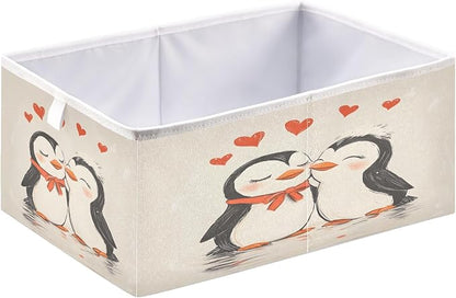 Penguin Heart Closet Organizers Storage Cubes Storage Bins Shelf Baskets - Image 2