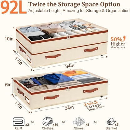 Dolicer 2 Pack Under Bed Storage - Image 3
