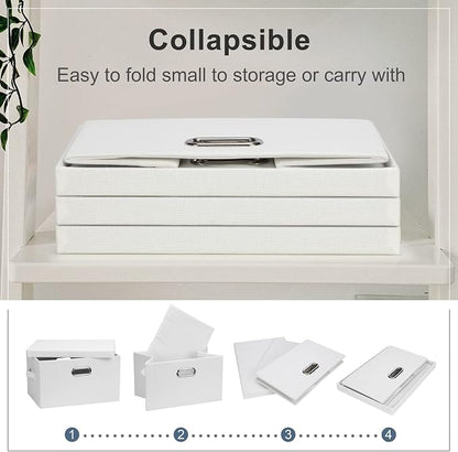 Medium 15" 21 Quart Collapsible Stackable Storage Bins - Image 5