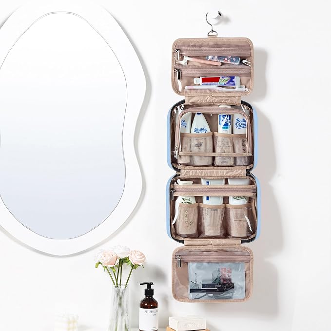 NISHEL Travel Toiletry Bag for women, Portable Hanging Organizer for - Image 2