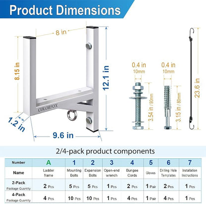 Ladder Rack for Trailer, Side Mount Heavy Steel Ladder Rack - Image 6