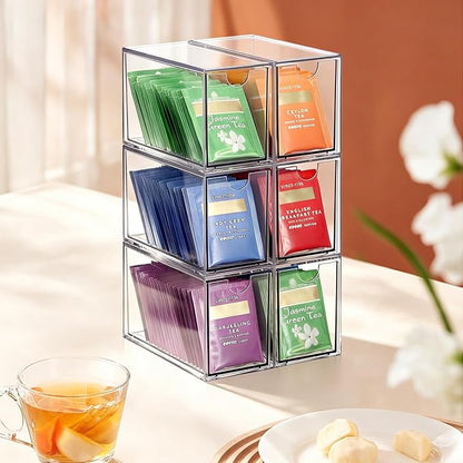 ELLDOO 6 Drawers Tea Bag Organizer, Coffee Pod Snack Storage - Image 8