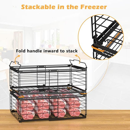 NADAMOO Freezer Organizer Bins, 4 Packs Large Expandable Stackable Chest - Image 4