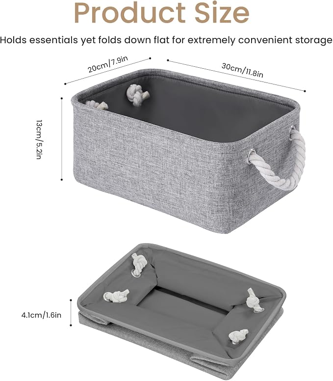 11.8x7.9x5.2 Inch Fabric Small Storage Bins - Image 4
