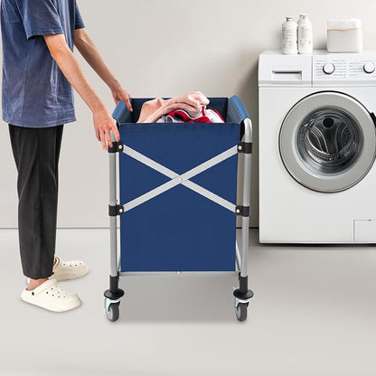 Commercial Laundry Cart with Wheels, Folding Laundry Hamper Cart, Heavy Duty - Image 9
