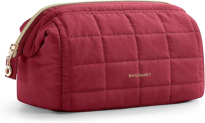 BAGSMART Makeup Bag Travel Toiletry Bag, Puffy Padded Make Up Bags by BAGSMART