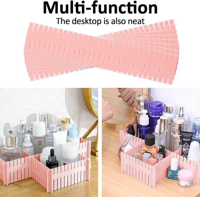 TWUTGAYW 14.5 in Pink DIY Grid Drawer Organizer - Image 4