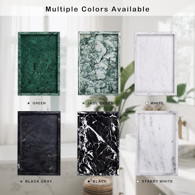 Marble Bathroom Tray for Countertop & Home Decor, Natural Decorative Marble - Image 8