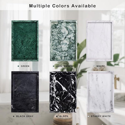 Marble Bathroom Tray for Countertop & Home Decor, Natural Decorative Marble - Image 8