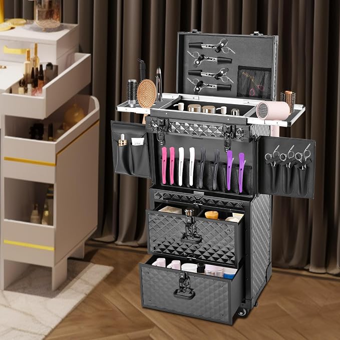 Cosmetic Train Case, Makeup Organizer Travel Case - Image 5