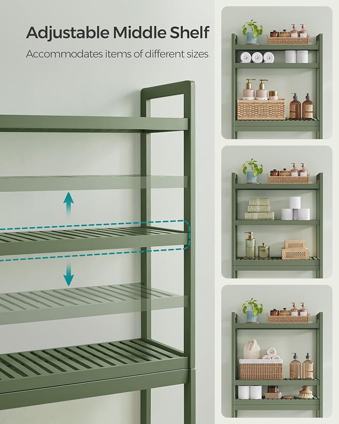 SONGMICS Over The Toilet Storage, 3-Tier Over Toilet Bathroom Organizer - Image 4