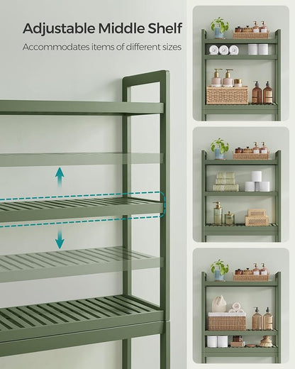 SONGMICS Over The Toilet Storage, 3-Tier Over Toilet Bathroom Organizer - Image 4