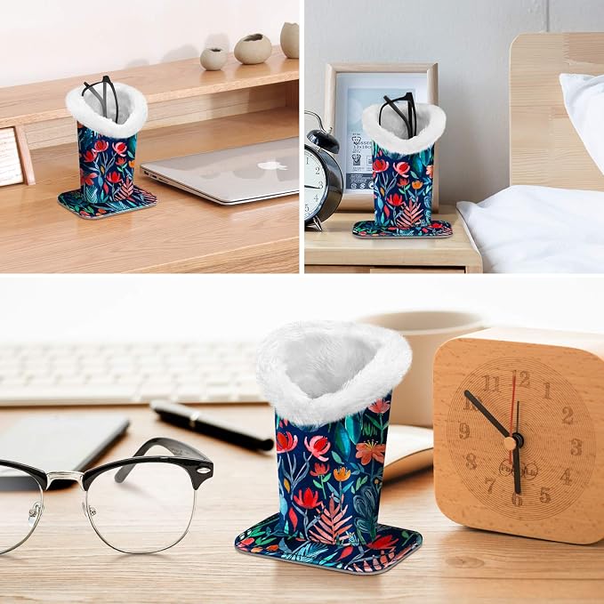 Fintie Plush Lined Eyeglasses Holder, Glasses Stand Case, Anti-scratch Glasses - Image 6