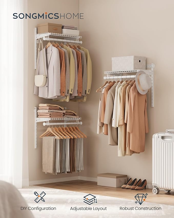 SONGMICS HOME Closet System, Closet Insert Organizer, 2-4 ft, Adjustable Metal - Image 2