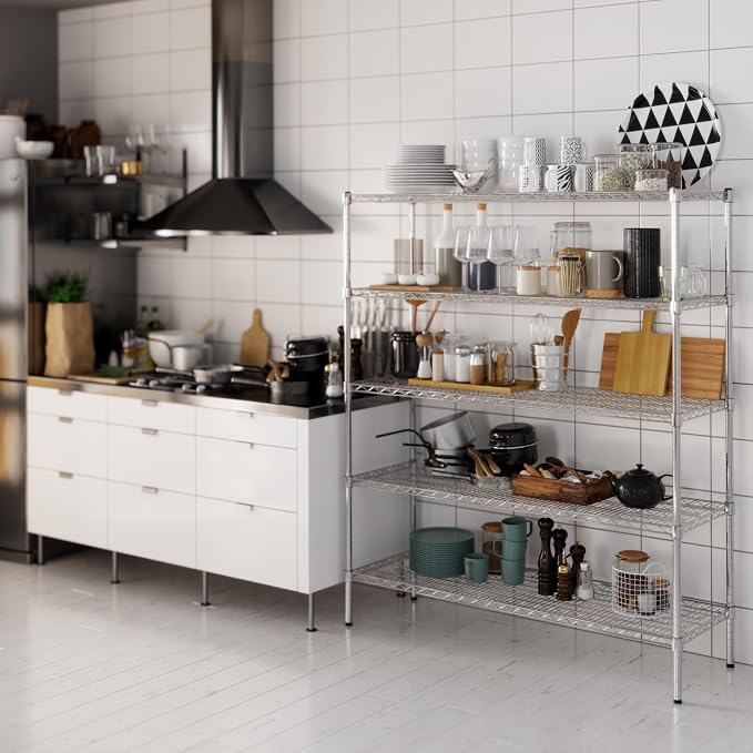 18" Deep x 54" Wide x 64" Height Wire Shelving Kit | 5-Tier | NSF Commercial - Image 2