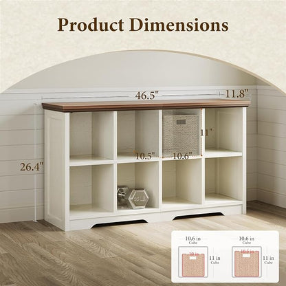 OffiGo 8 Cube Organizer Bookcase, Modern Farmhouse Open Shelf - Image 3