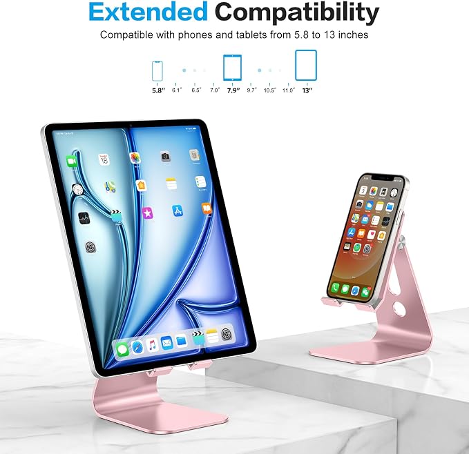 OMOTON Adjustable Tablet Stand for Desk, Upgraded Longer Arms for Greater - Image 2