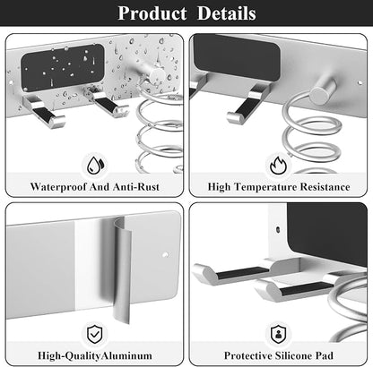 Tindbea Hair Dryer Holder + Curling Iron Holder, Blow Dryer Holder Wall Mount - Image 4