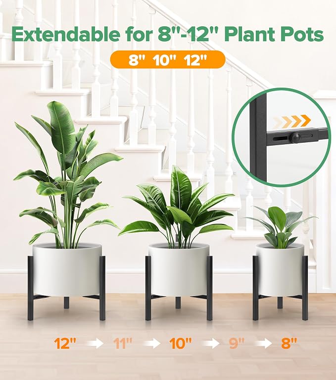 2 Pack Plant Stand Indoor Adjustable, Metal Modern Indoor Plant Stand, Heavy - Image 3