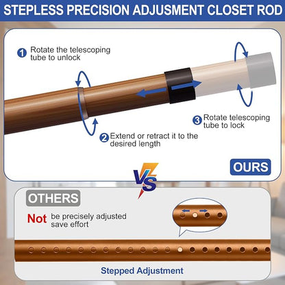 17 to 84 Inch Closet Rods for Hanging Clothes - Image 3