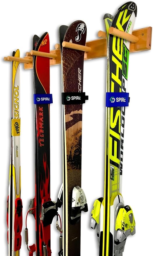 StoreYourBoard Timber Ski Wall Rack, 4 Pairs of Skis Storage, Wood Home and - Image 7