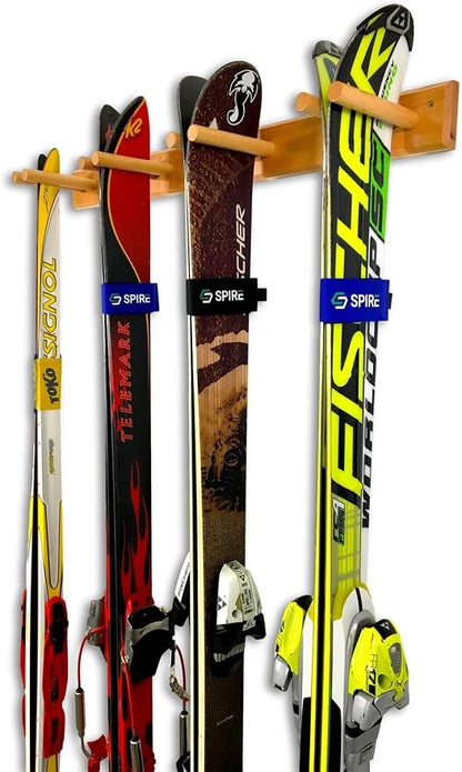 StoreYourBoard Timber Ski Wall Rack, 4 Pairs of Skis Storage, Wood Home and - Image 7