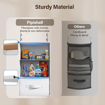 Pipishell 6-Shelf Hanging Closet Organizer, Hanging Shelves - Image 3