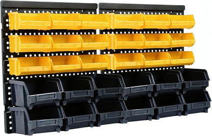 Wall Mounted Storage Bins, 30 Wall Mount Tool Organizer Bins Plastic Parts Rack by WISION