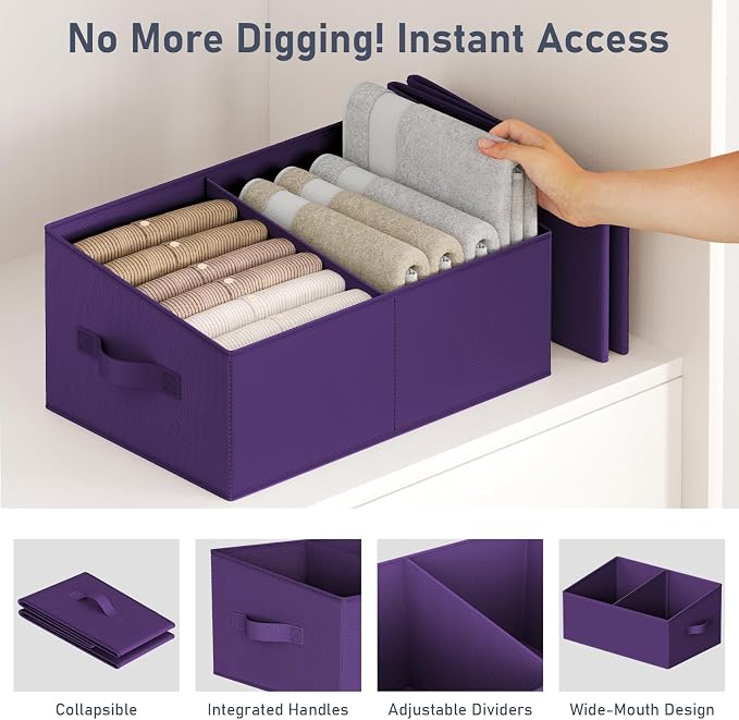 DIMJ Large Closet Shelf Organizer Bins 8 Packs - Image 4
