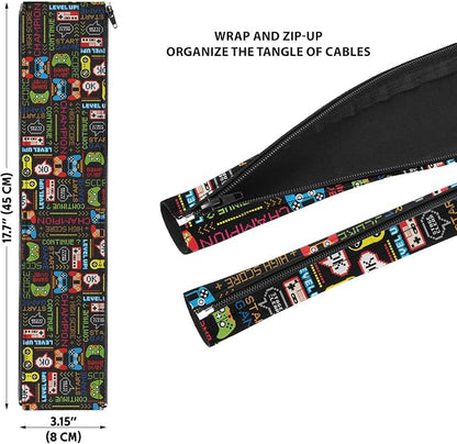 WIRESTER 2 Pack Zipper Cable Management Sleeve, 17.7 Inch Cord Organizer and - Image 3