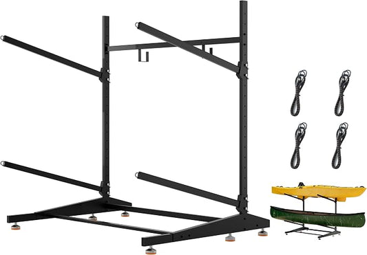 Kayak Storage Rack, Freestanding Outdoor Canoe Rack, Reinforced, and Enhanced by Unknown