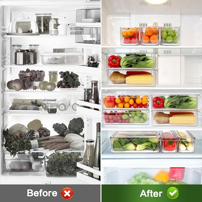 ZIJUND 6 Pack Fridge Organizer, Stackable Refrigerator Organizer Bins - Image 5