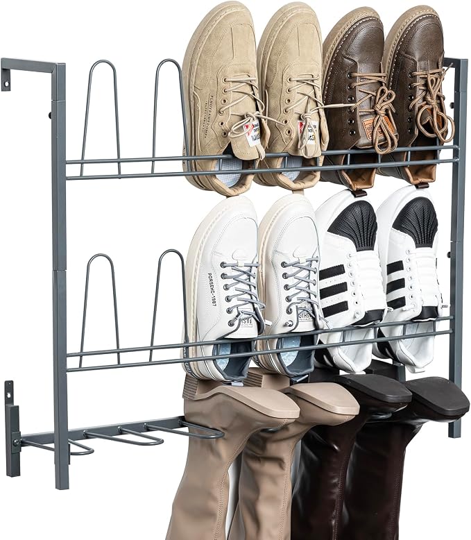 MyGift Premium Urban Gray Metal Hanging Shoe Rack by MyGiftHome