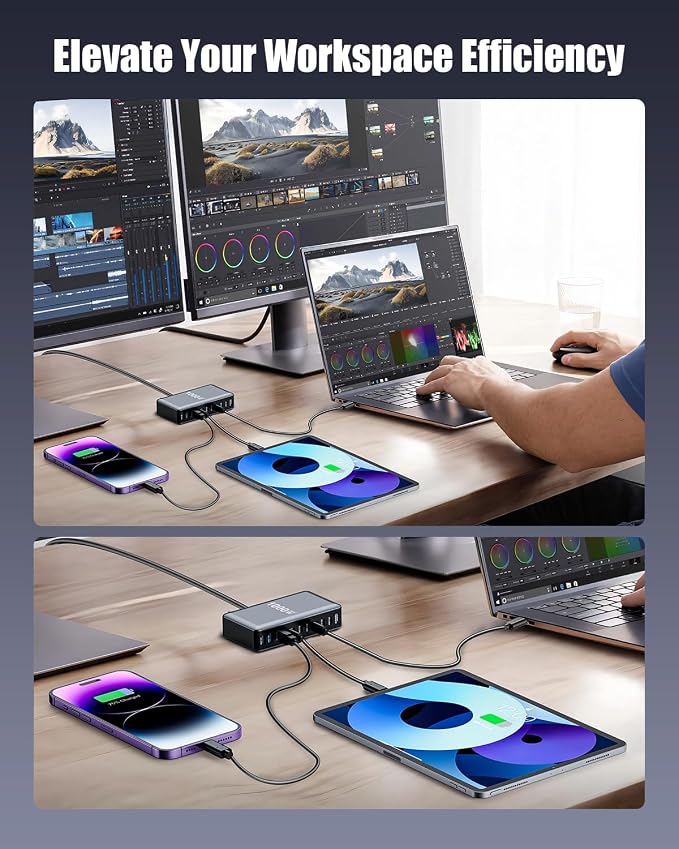 880W USB C Charger Block, 8-Port USB C Charging Station GaN IV Travel - Image 7
