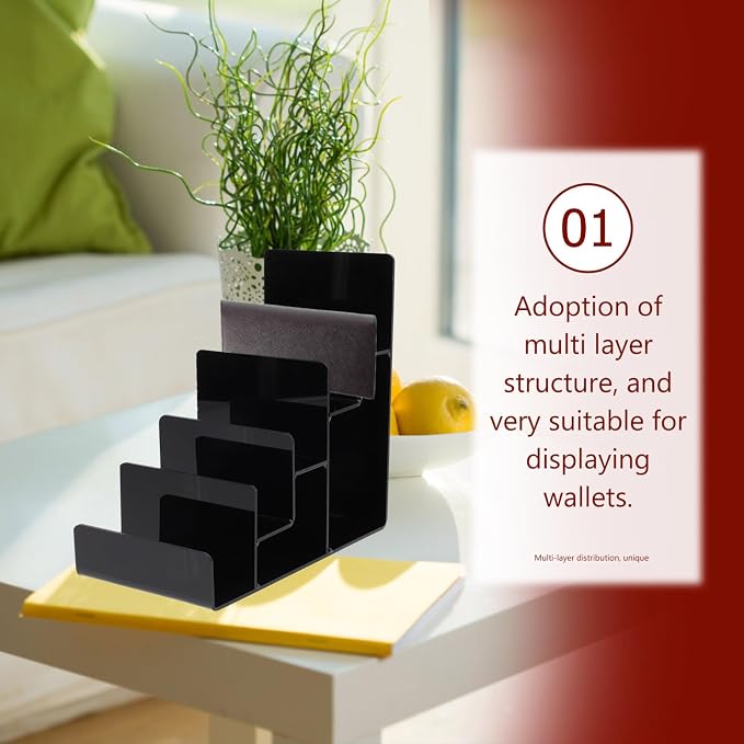 Cabilock Acrylic Wallet Display Stand Multi-Layer Tabletop Storage Rack Clear - Image 3