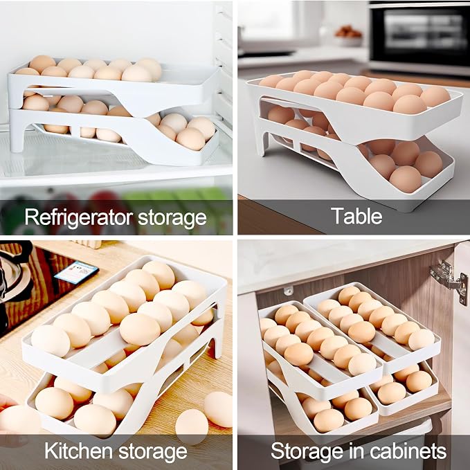 Egg dispenser for refrigerator, Automatic rolling egg holder for fridge - Image 7