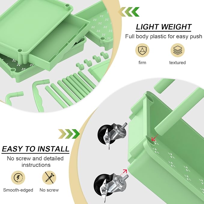 Goovilla 4 Tier Rolling Utility Cart Organizer - Image 3
