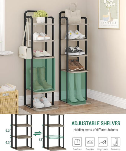 Hzuaneri 6 Tiers Vertical Shoe Rack, Narrow Shoe Tower, Tall Shoes Shelf - Image 4