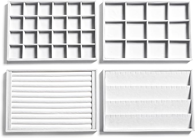Frebeauty Stackable Velvet Jewelry Organizer Trays by Frebeauty