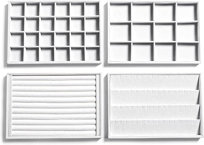 Frebeauty Stackable Velvet Jewelry Organizer Trays by Frebeauty