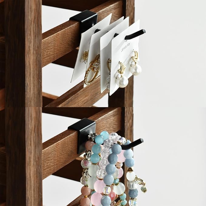Ikee Design 5 Tiers Free Assemble Wooden Jewelry Display Rack - Image 6