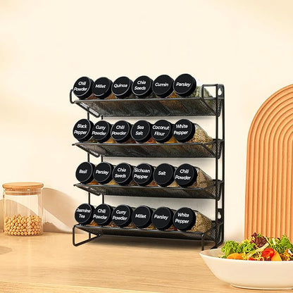 ComSaf Glass Spice Jars with Label, 93 Labels, a Metal Funnel, Extra Shaker Lids - Image 8