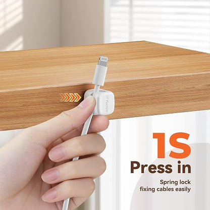 6 Pack Rotatable Cord Organizer, Spring Cable Clips Desk Cable Management Cord - Image 6
