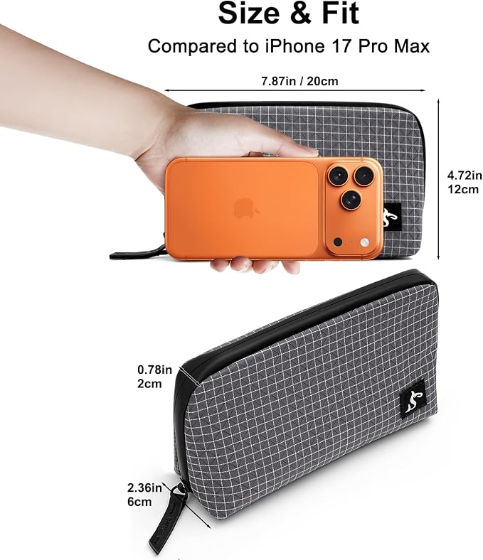 simtoper Small Electronics Organizer Travel Case – Slim Travel Cable Pouch - Image 2