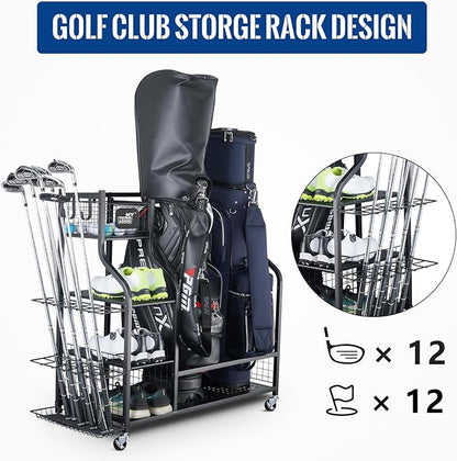Mythinglogic Golf Storage Garage Organizer, Golf Bag Storage Stand and Other - Image 4
