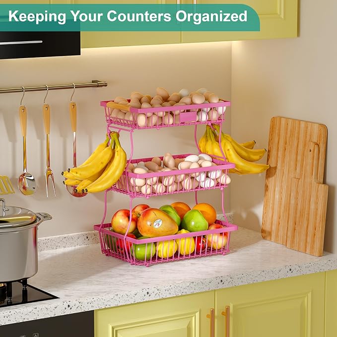 3 Tier Fruit Basket for Kitchen Counter - Image 3