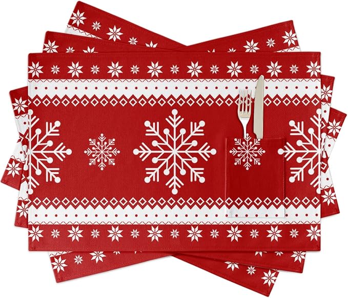 Christmas Winter Snowflake Placemats Set of 4 by JasmineM